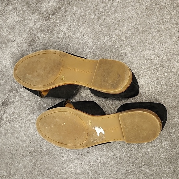 Lucky brand black D'Orsay style cross strap suede sandals size 6 - Picture 6 of 6
